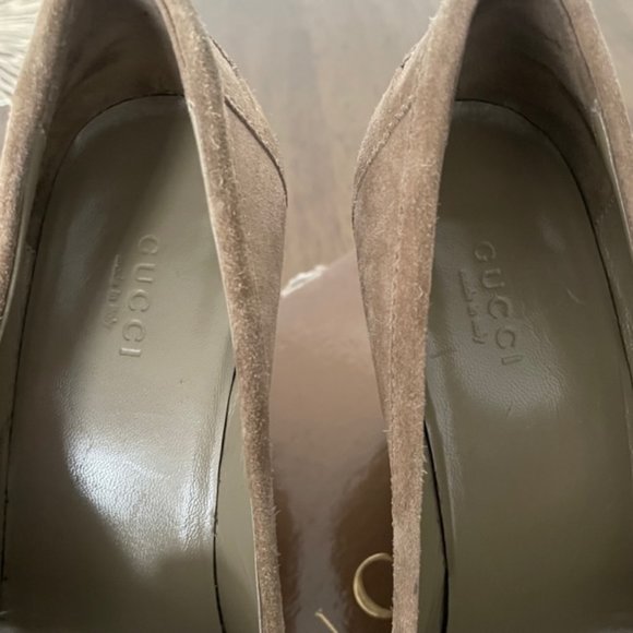 Gucci Dark Green Suede platforms size 37,5 - Picture 5 of 9